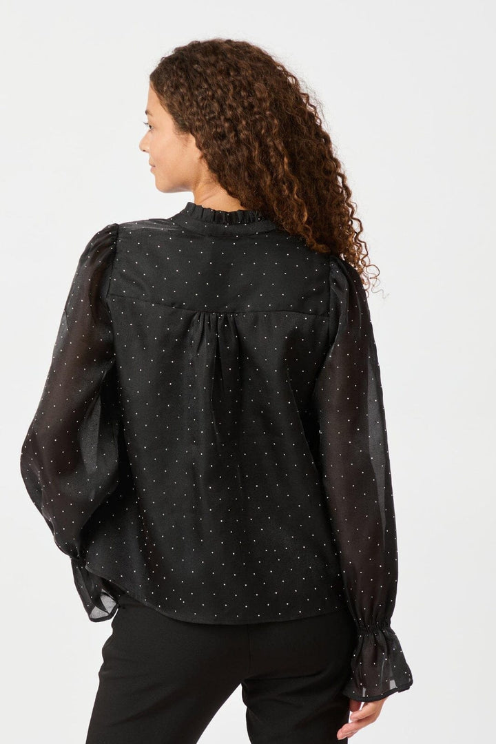 Neo Noir - Amara Bedazzled Blouse 164237 - Black Bluser 