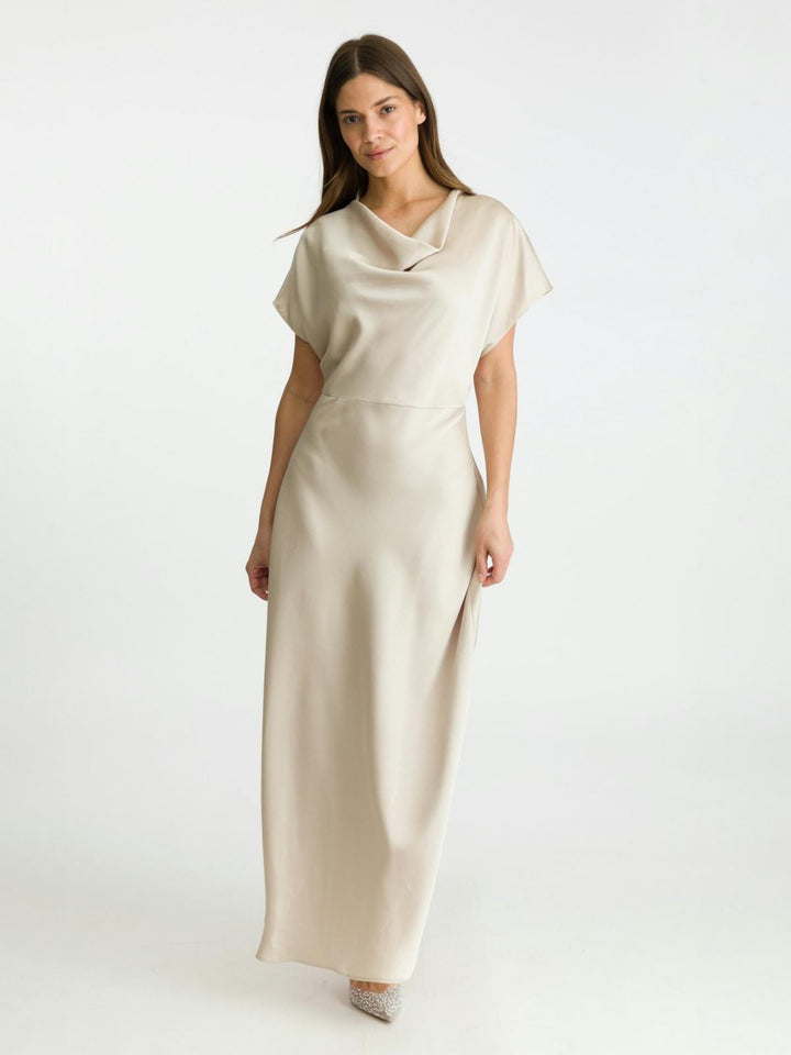 Neo Noir - Andrea Heavy Sateen Dress - Champagne Kjoler 