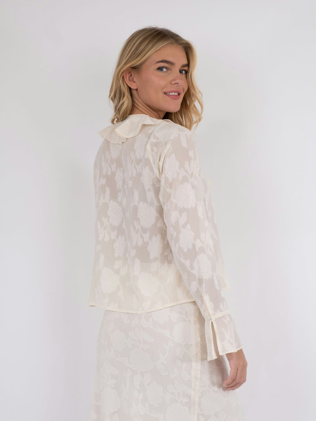 Neo Noir - Anika Burnout Blouse - Off White