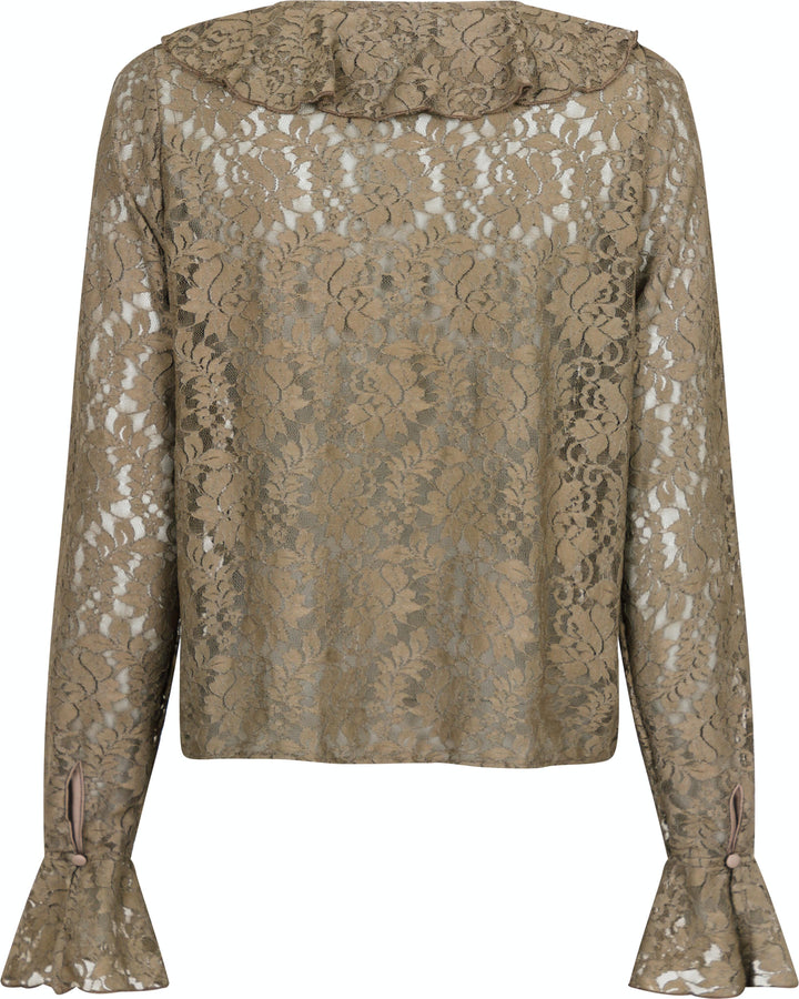 Neo Noir - Anika Lace Blouse - Taupe