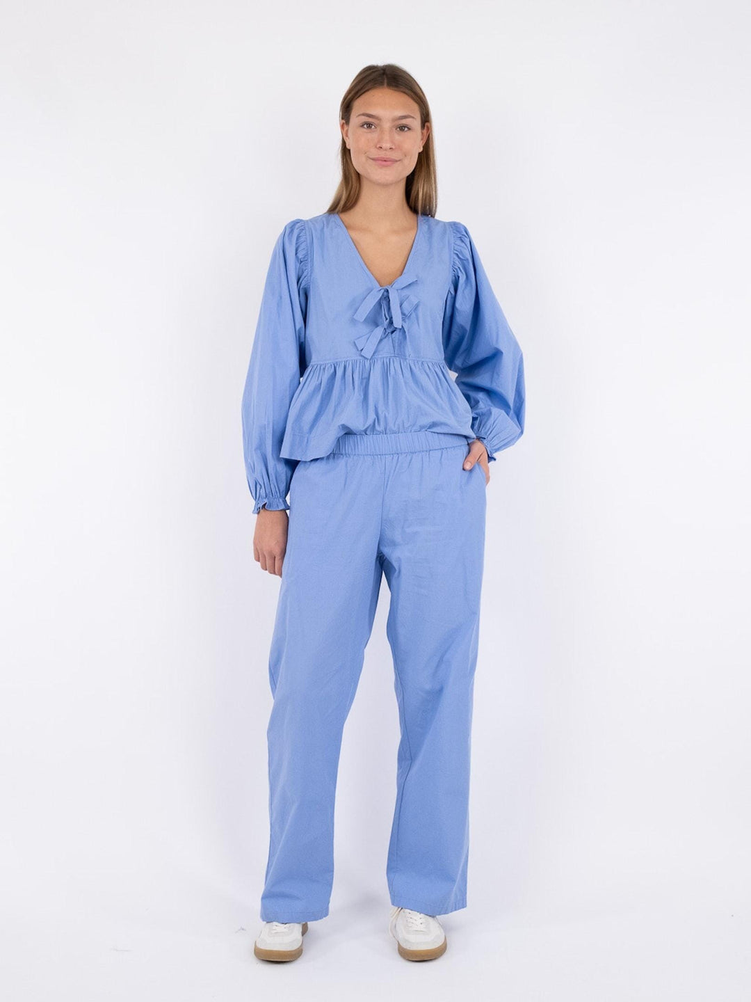 Neo Noir - Astra C Poplin Pants - Light Blue Bukser 