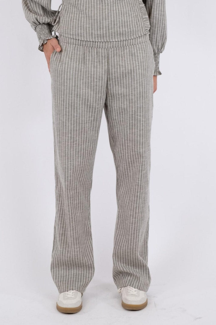 Neo Noir - Astra Soft Stripe Pants - Smoke Green Bukser 