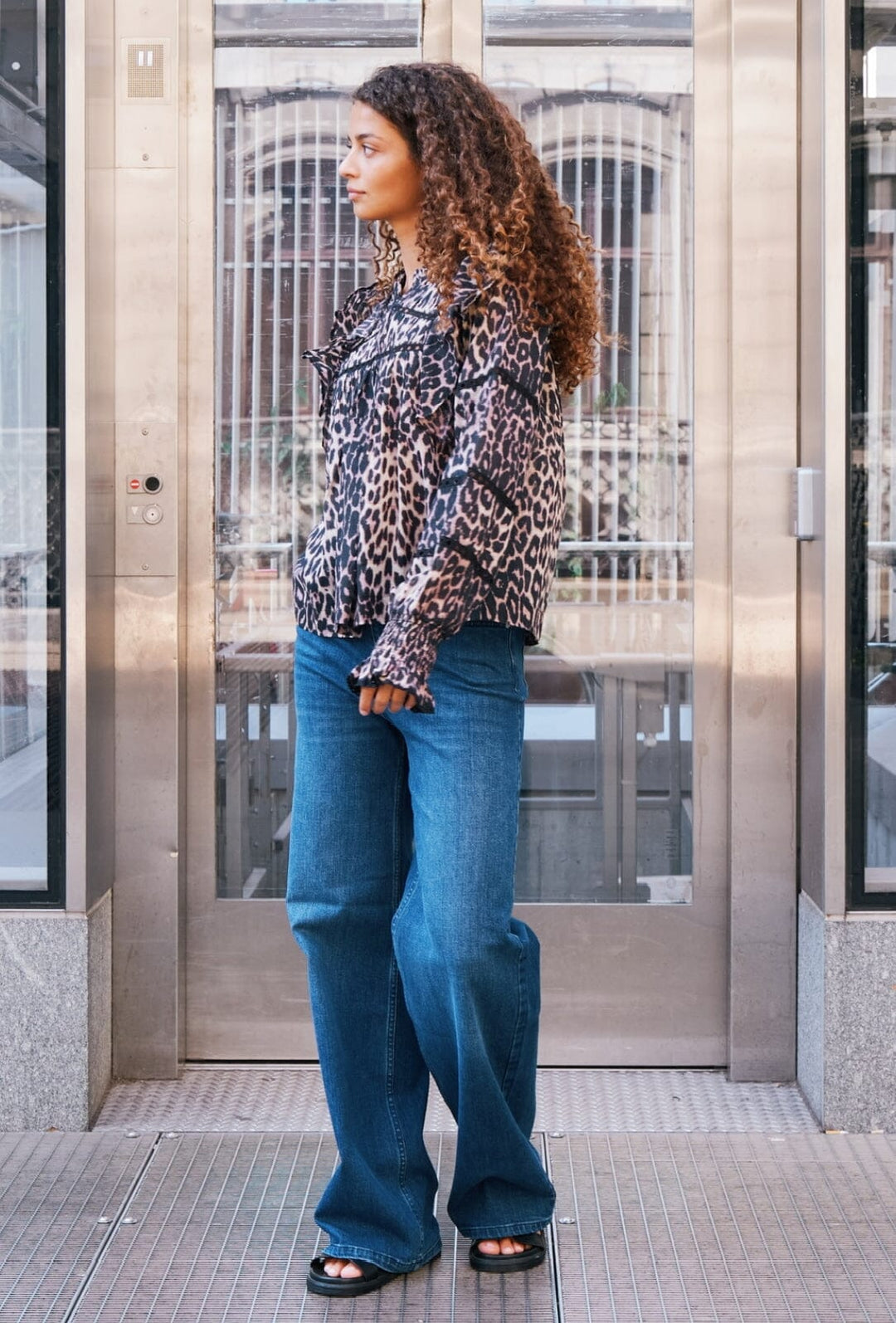 Neo Noir - Aurika Leo Voile Blouse - Leopard Skjorter 