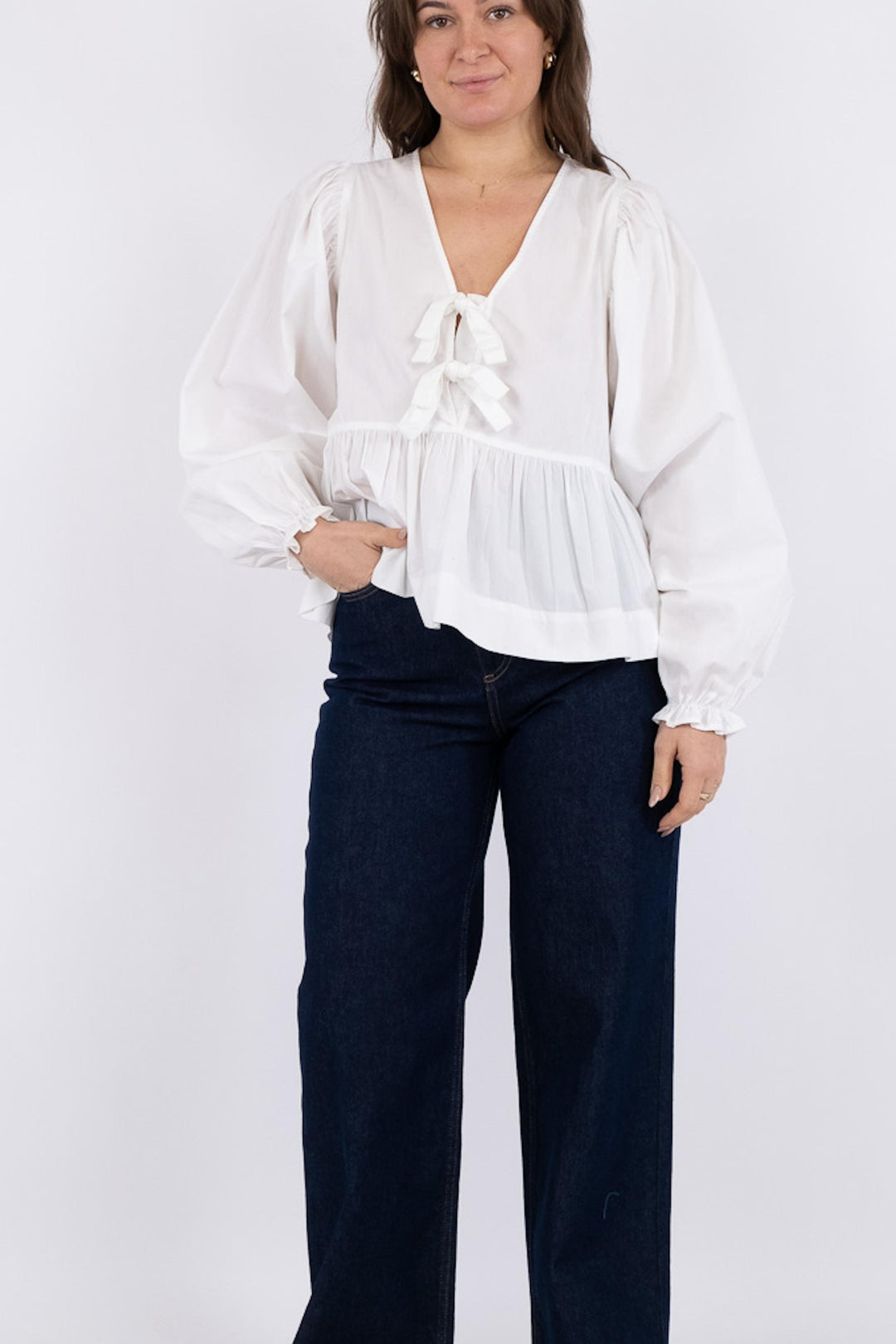 Neo Noir - Bessie C Poplin Blouse - White