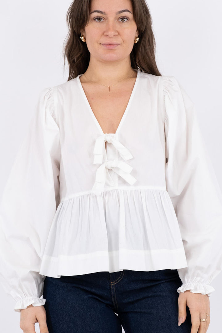 Neo Noir - Bessie C Poplin Blouse - White