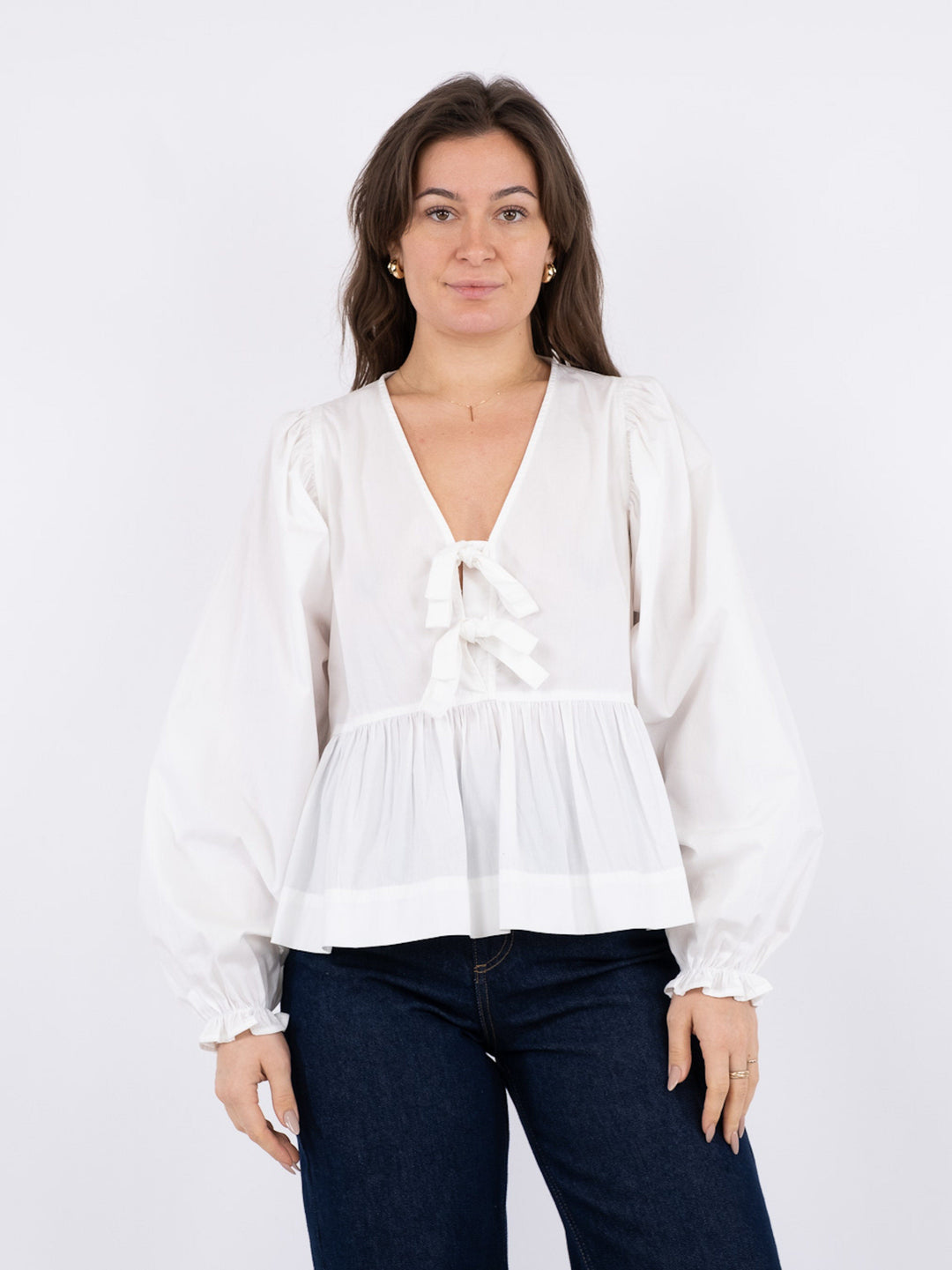 Neo Noir - Bessie C Poplin Blouse - White