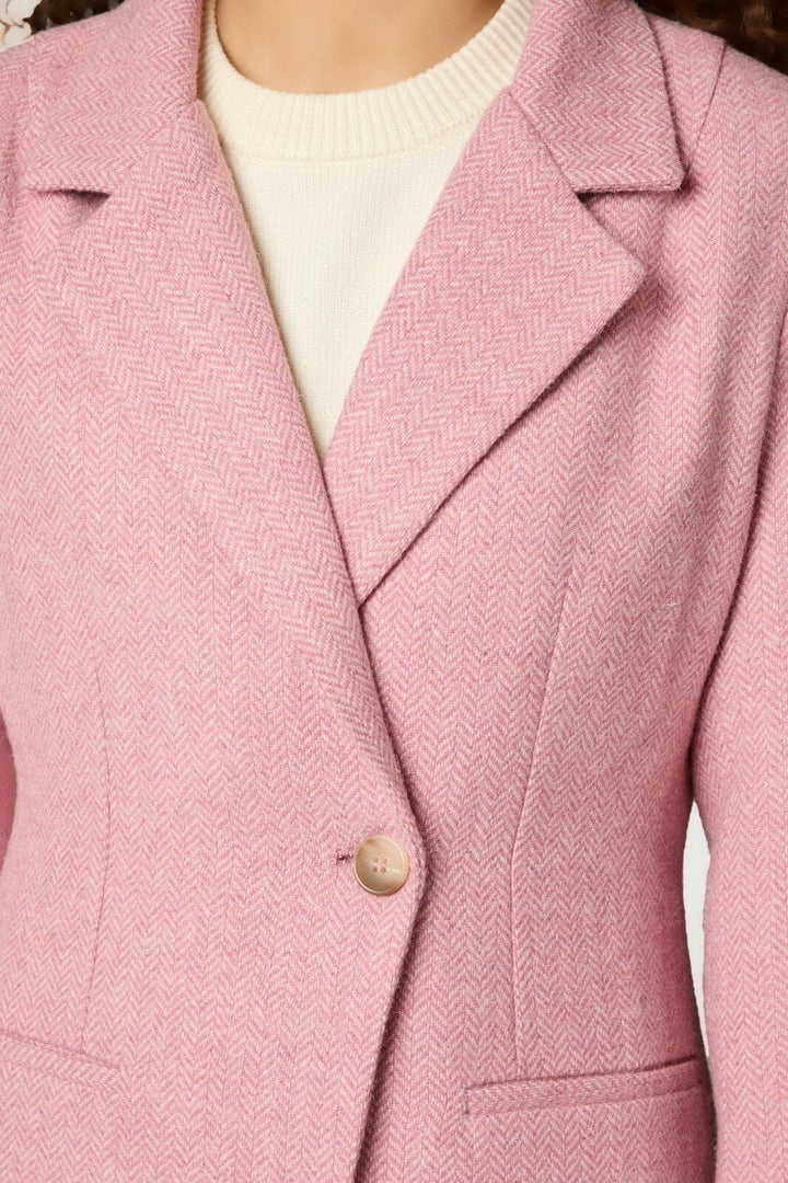 Neo Noir - Bowie Herringbone Blazer 164866 - 754 - Light Pink