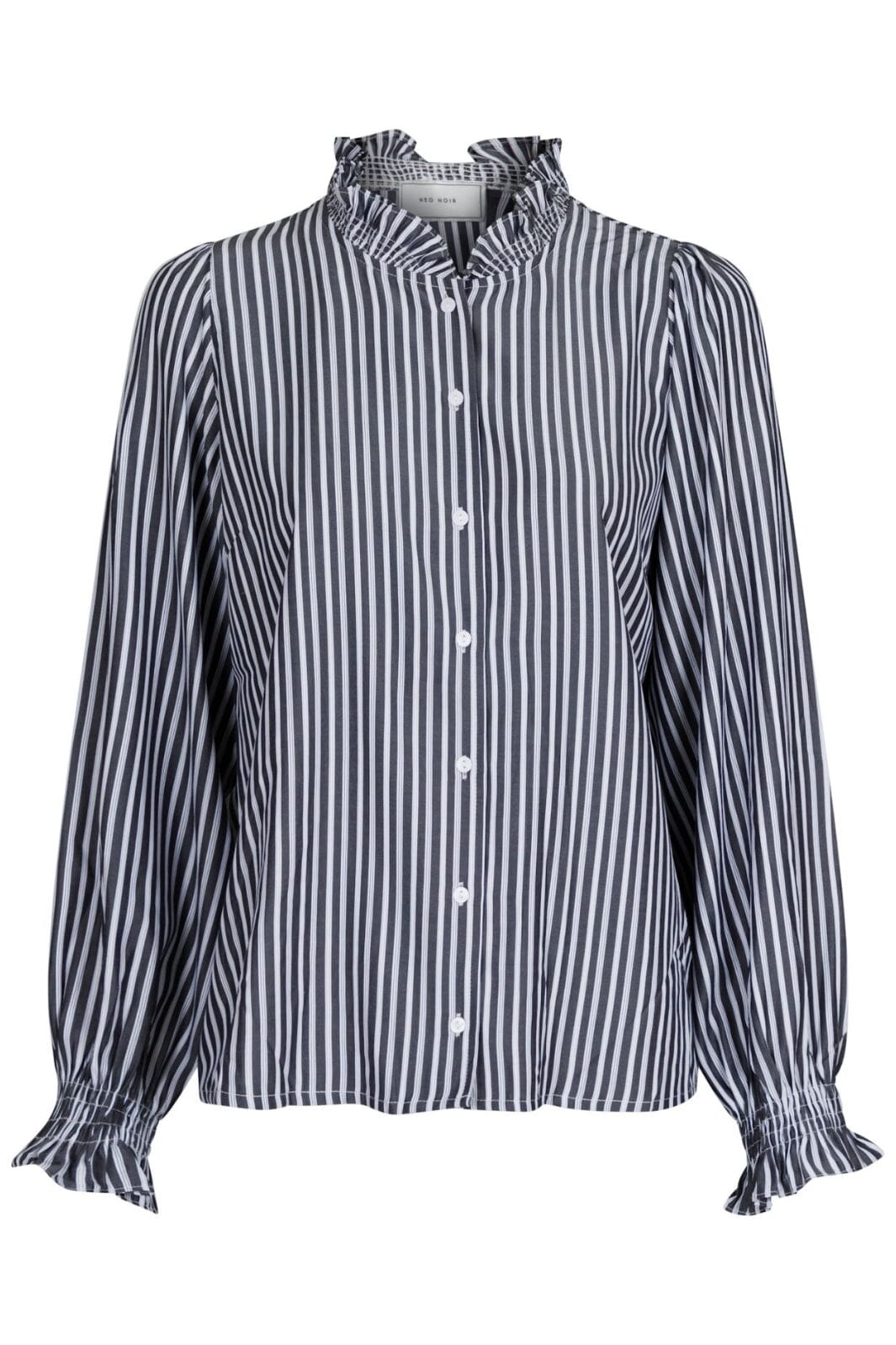 Neo Noir - Brianna Double Stripe Blouse - Dark Grey Skjorter 