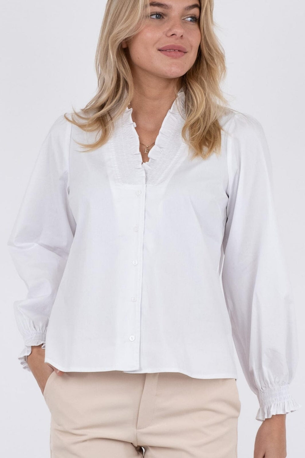 Neo Noir - Brielle Solid Shirt - White Skjorter 