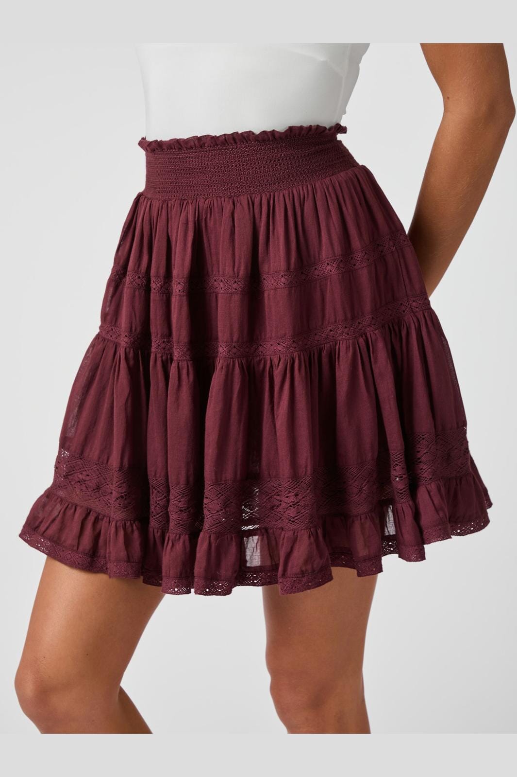 Neo Noir - Callia S Voile Skirt 164676 - 174 - Burgundy