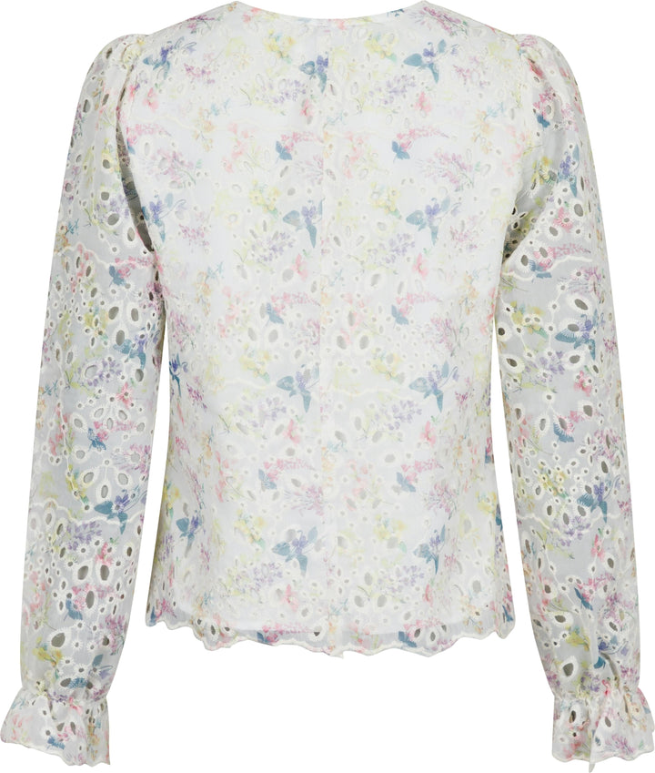 Neo Noir - Candice Embroidery Blouse - Creme