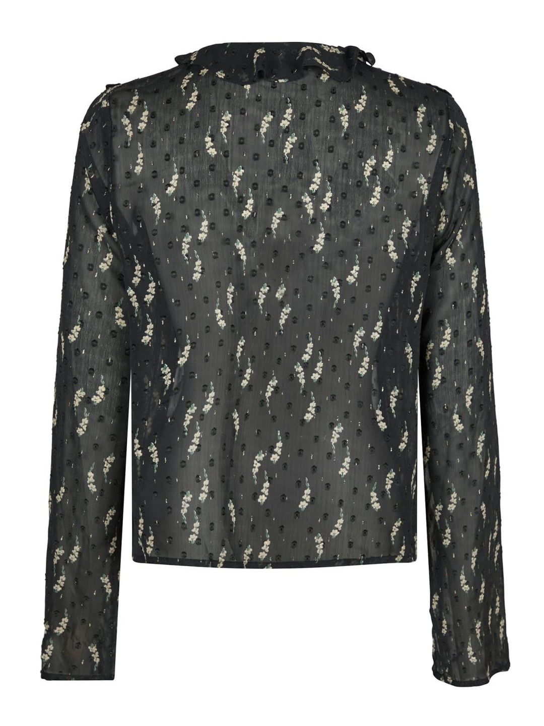 Neo Noir - Carola Flower Branch Blouse - Black Skjorter 