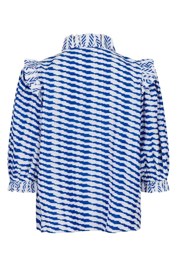 Neo Noir - Chacha Graphic Blouse - Blue Bluser 