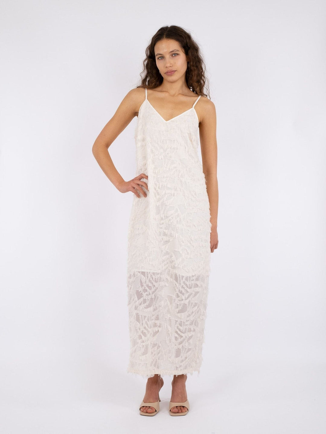 Neo Noir - Clia Fringe Dress - White Kjoler 