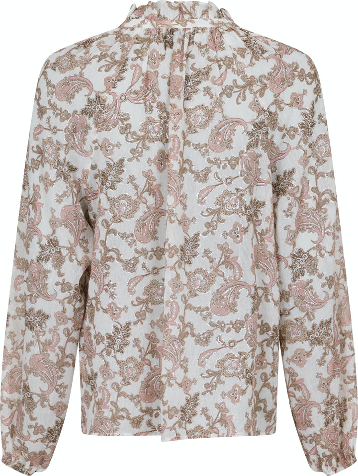 Neo Noir - Cobie Glitter Paisley Blouse - White