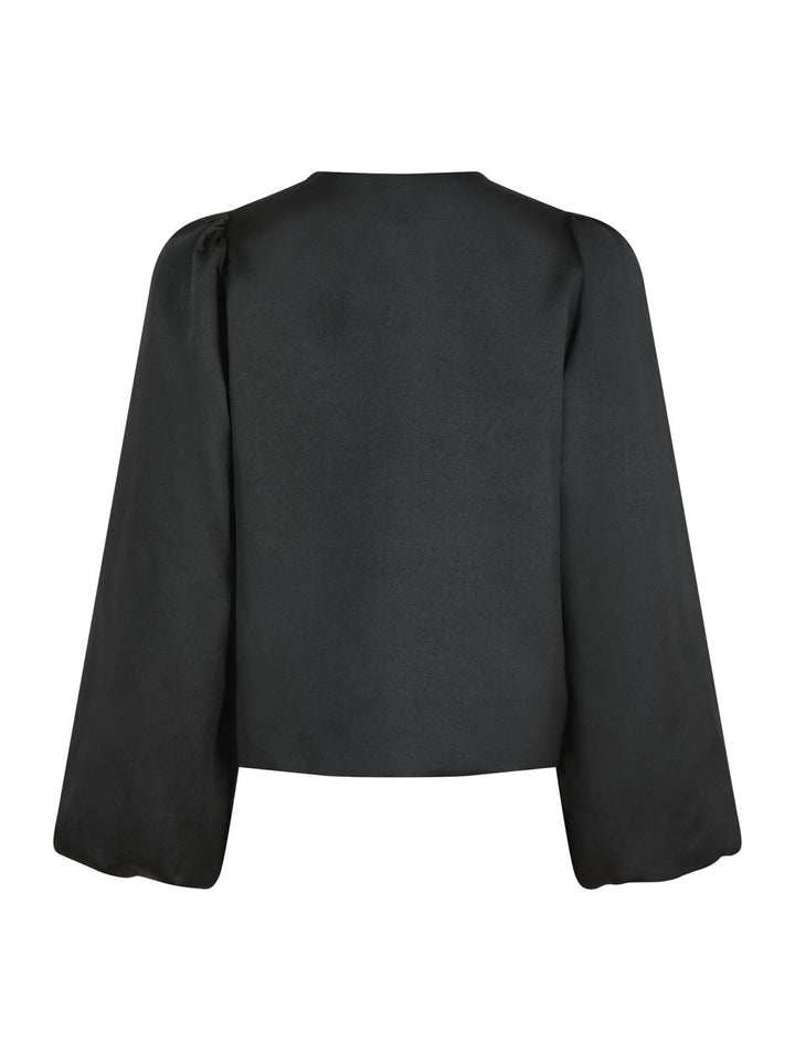 Neo Noir - Daliska Dull Satin Blouse - Black Skjorter 