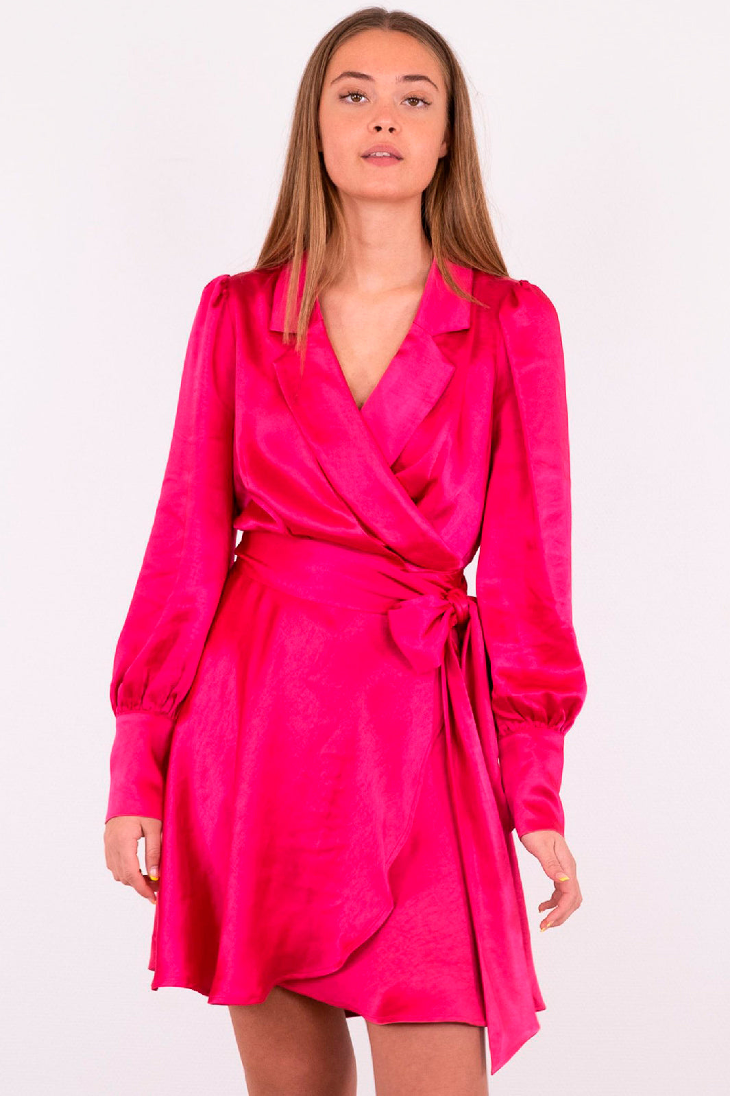 Neo Noir - Dawn Satin Dress - Pink Kjoler 