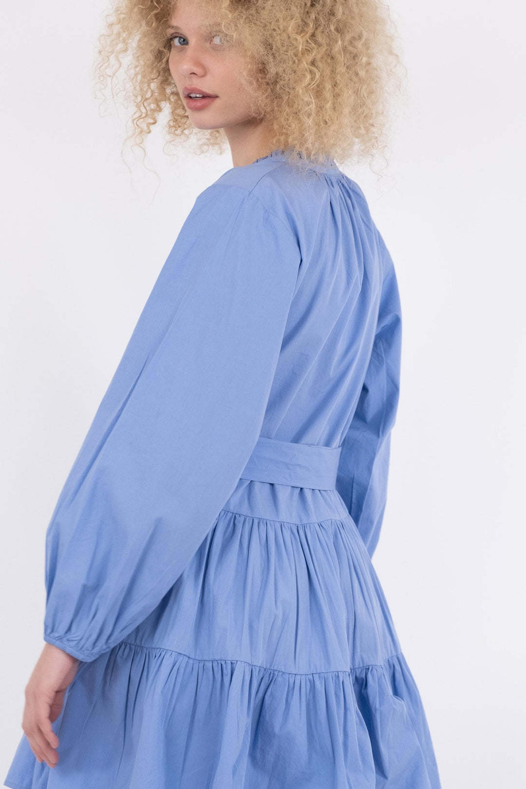 Neo Noir - Debbie C Poplin Dress - Light Blue