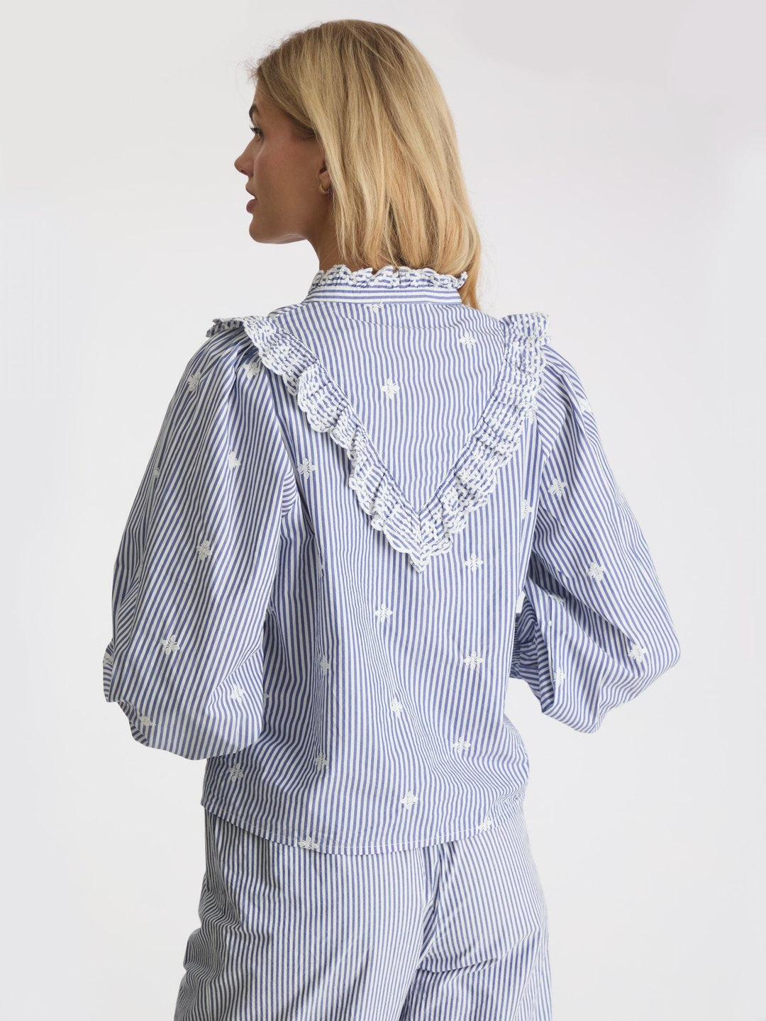 Neo Noir - Degas Stripe Blouse - Blue Skjorter 