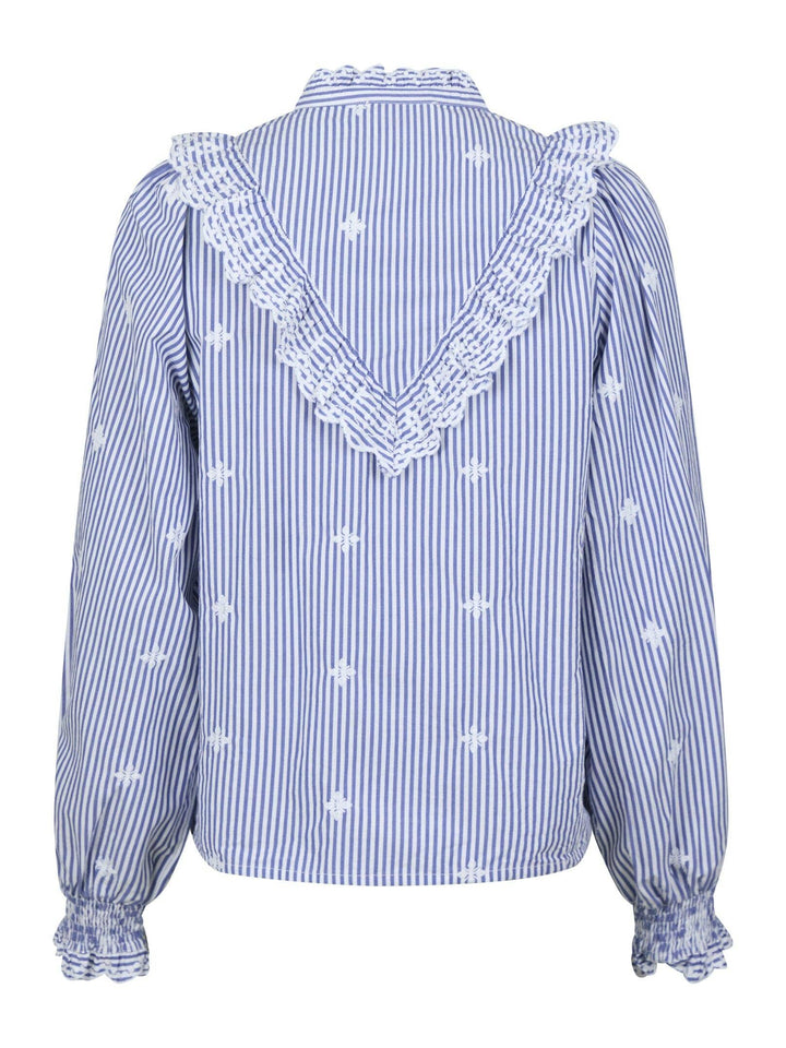 Neo Noir - Degas Stripe Blouse - Blue Skjorter 