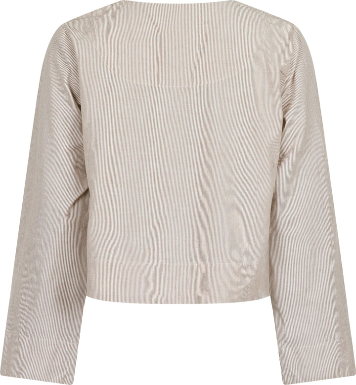 Neo Noir - Dona Mini Stripe Blouse - Sand