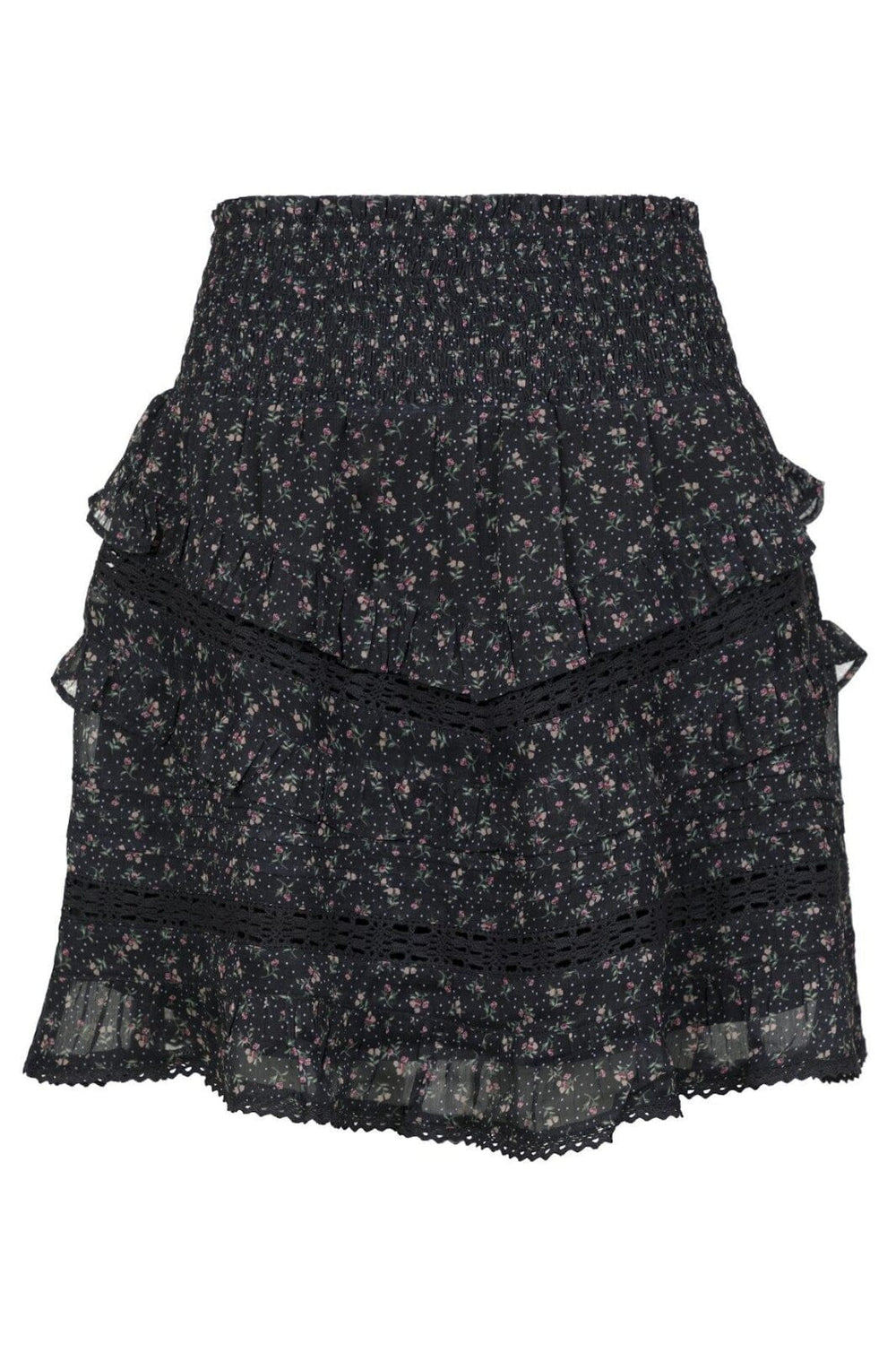 Neo Noir - Donna Mini Rose Skirt - Black Nederdele 