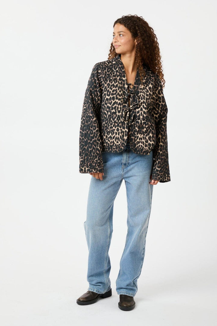 Neo Noir - Dubbie Leo Quilt Jacket - Leopard Jakker 