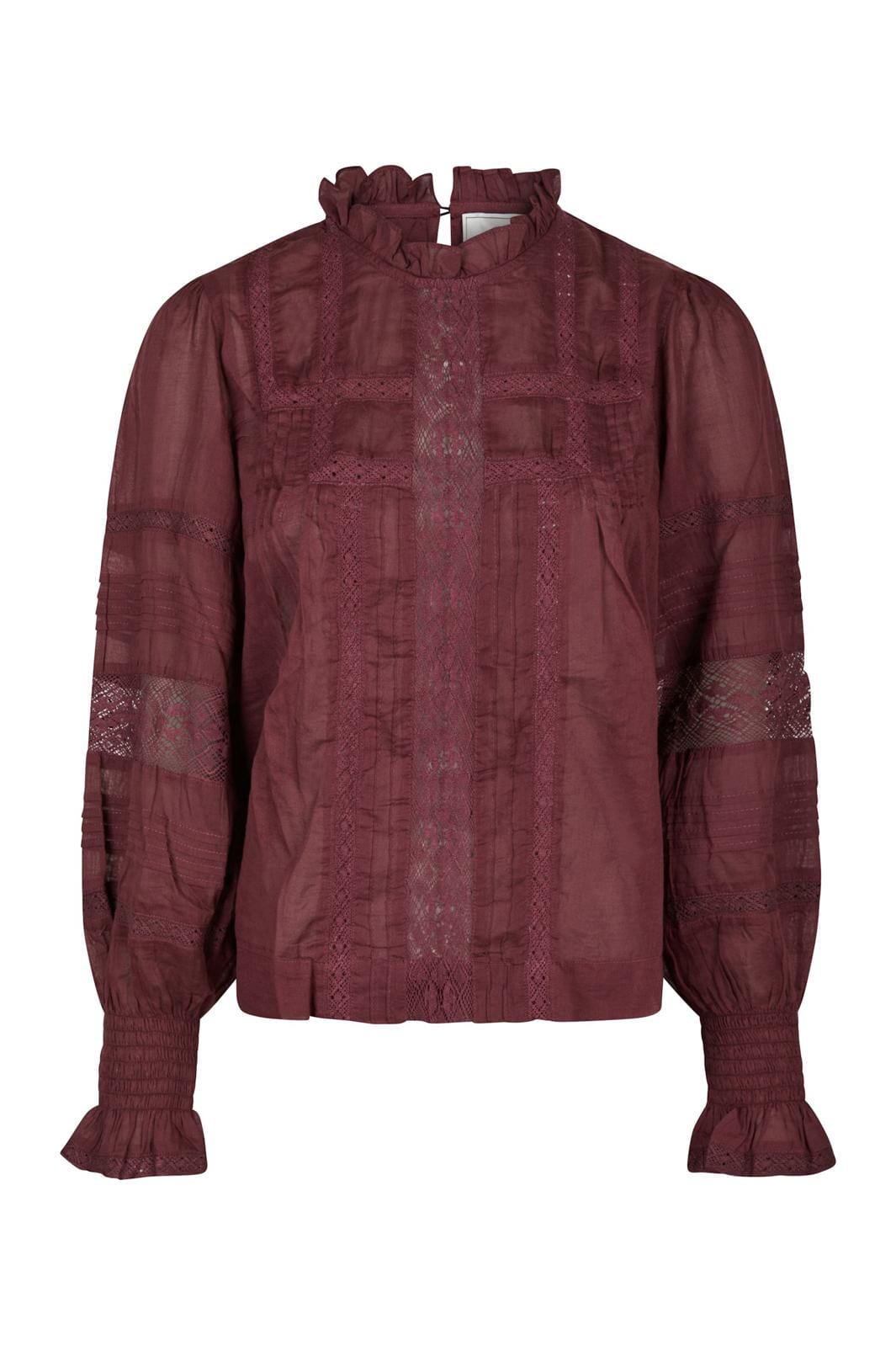 Neo Noir - Ebba S Voile Blouse 163142 - 174 - Burgundy