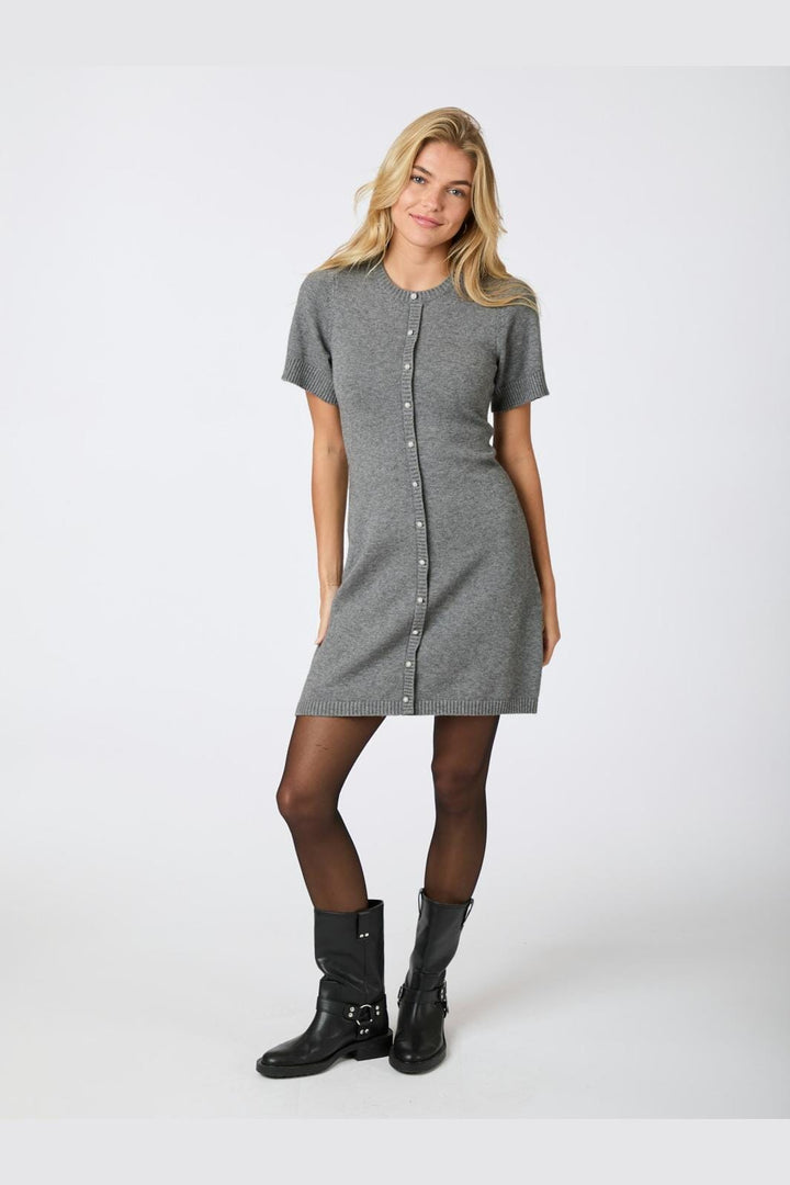 Neo Noir - Elise Knit Dress - Dark Grey Melange