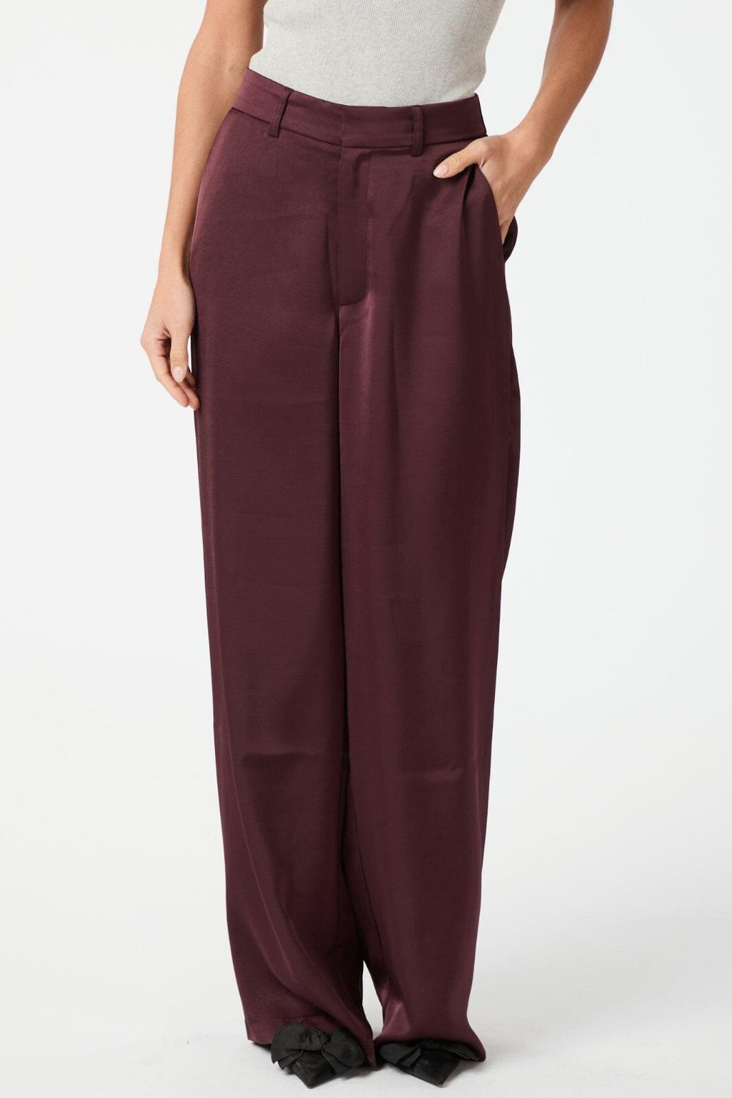 Neo Noir - Emmett Heavy Sateen Pants 164136 - Burgundy