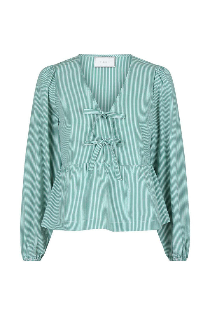 Neo Noir - Esmée Small Stripe Blouse - Green