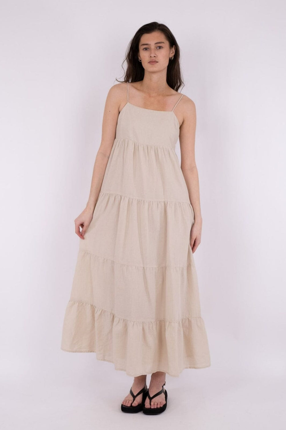 Neo Noir - Haily Linen Dress - Sand Kjoler 