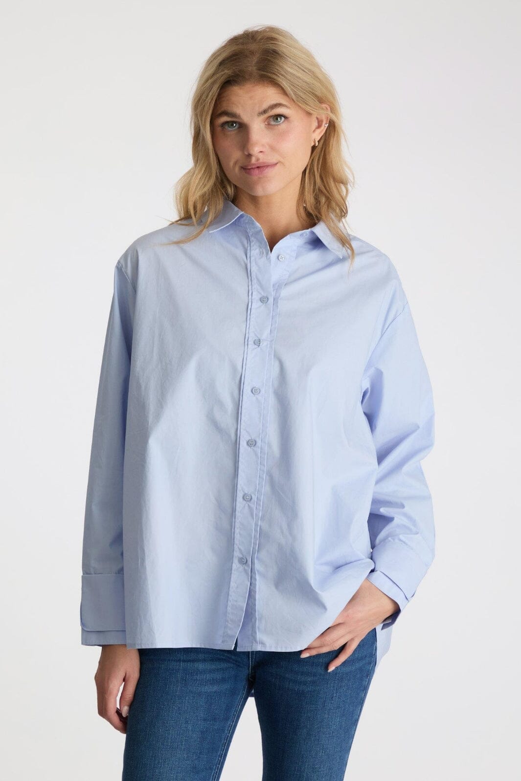 Neo Noir - Hesther Poplin Shirt - Light Blue Skjorter 