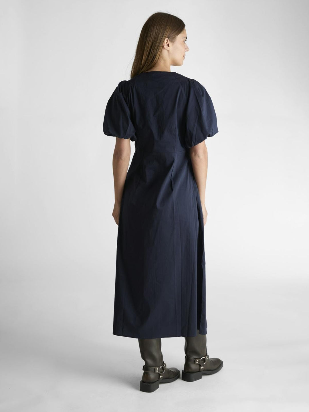 Neo Noir - Illana Poplin Dress - Navy Kjoler 