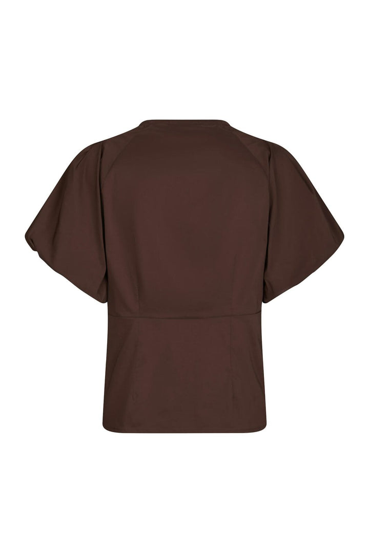 Neo Noir - Irina Poplin Blouse 162219 - 676 - Dark Brown