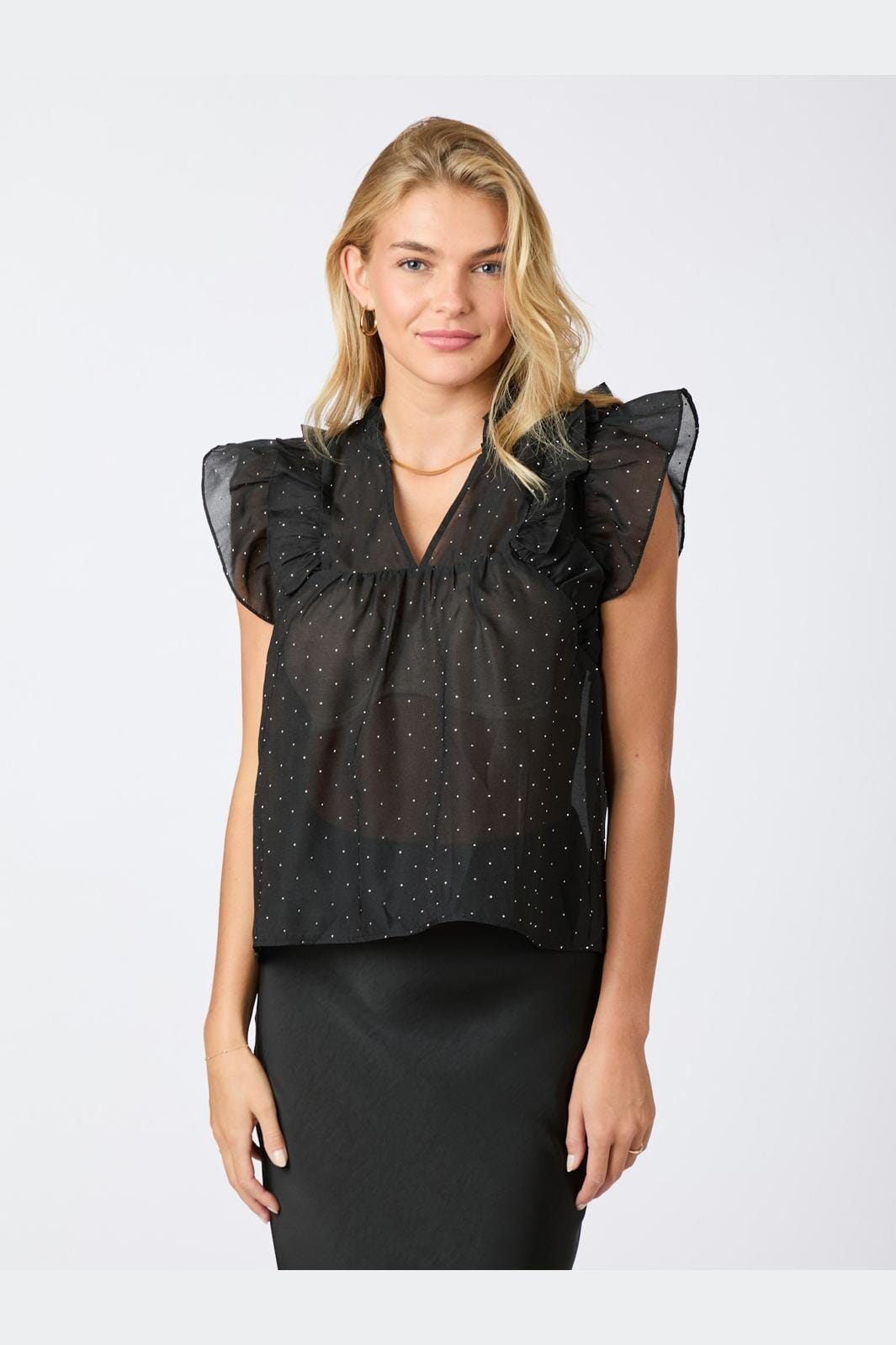 Neo Noir - Jayla Bedazzled Top - Black