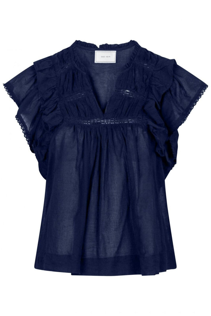 Neo Noir - Jayla S Voile Top - Navy Toppe 