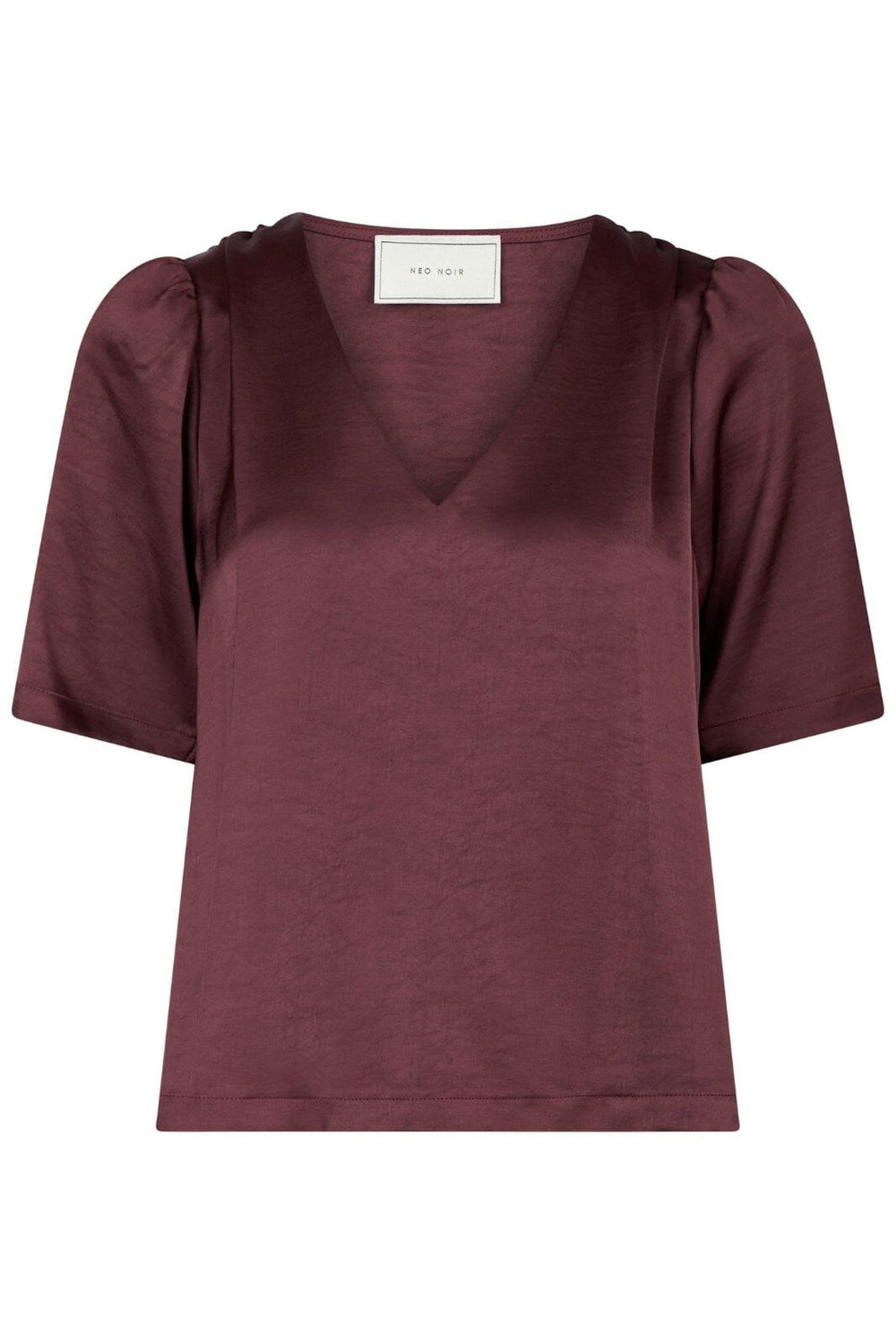 Neo Noir - Largo Heavy Sateen Blouse 160108 - Burgundy Bluser 