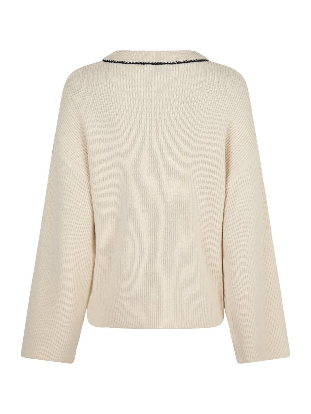 Neo Noir - Latte Knit Blouse - Ivory Strikbluser 