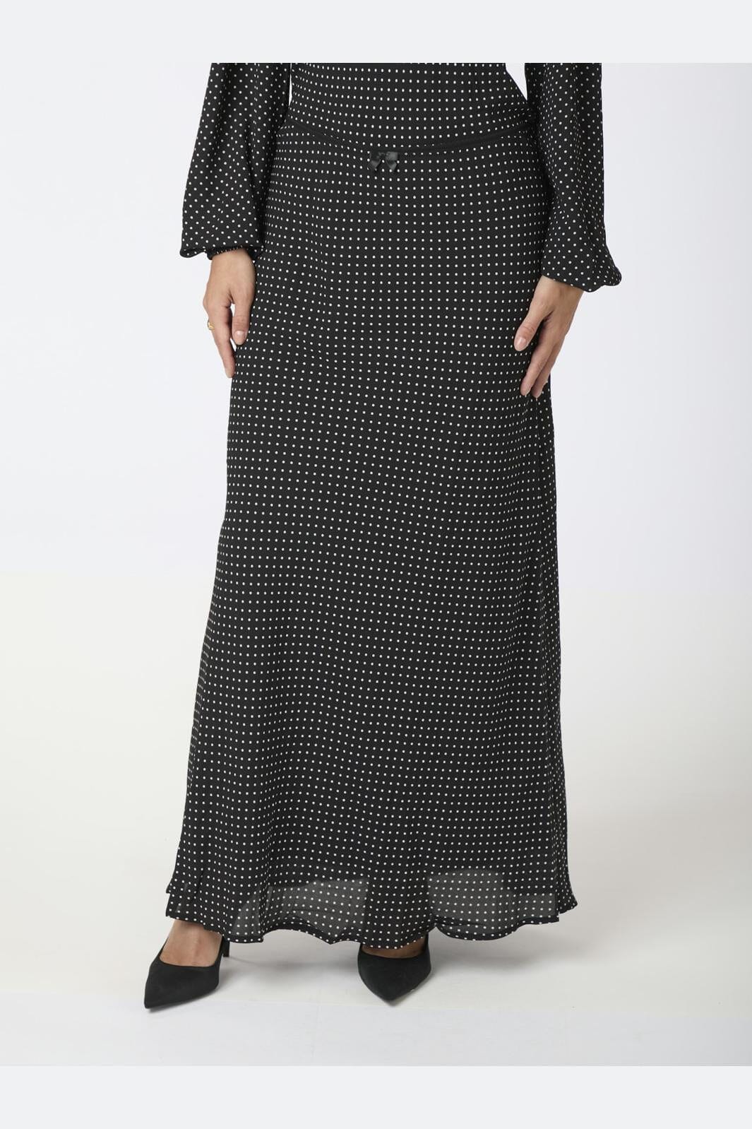 Neo Noir - Lola Dot Long Skirt - Black