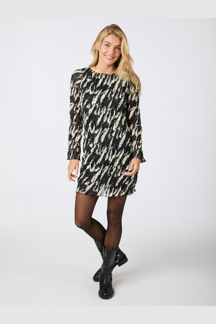 Neo Noir - Luni Distressed Zebra Dress - Black