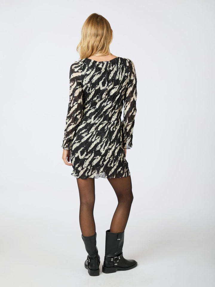 Neo Noir - Luni Distressed Zebra Dress - Black Kjoler 