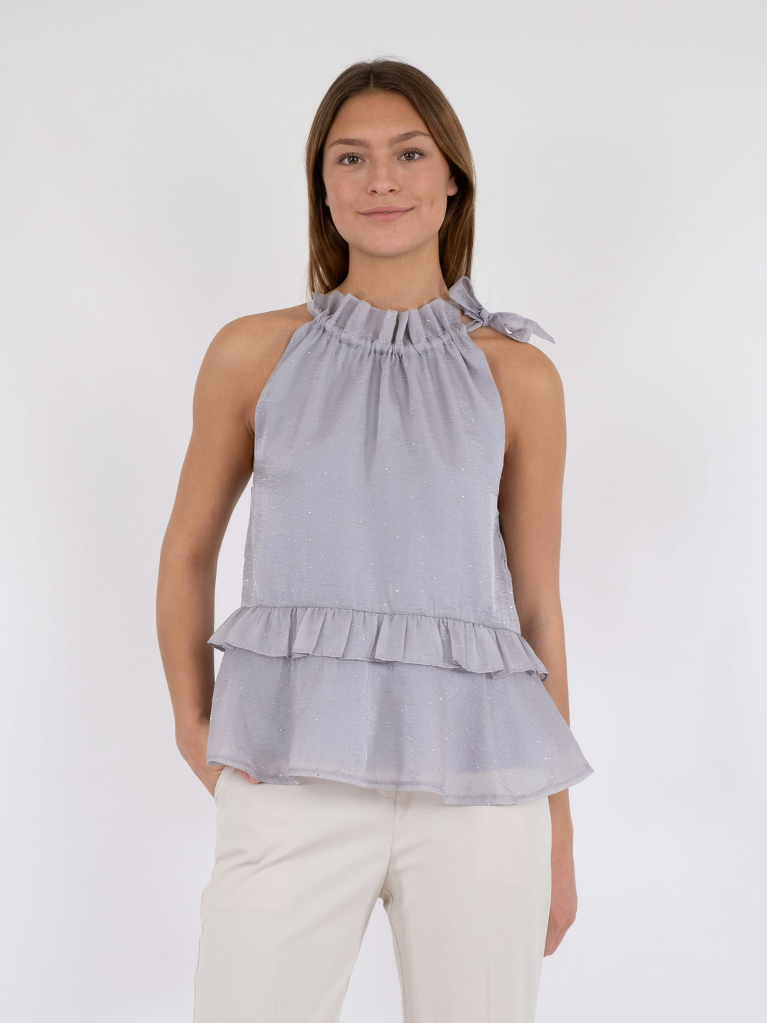 Neo Noir - Margy Bedazzled Top - Grey