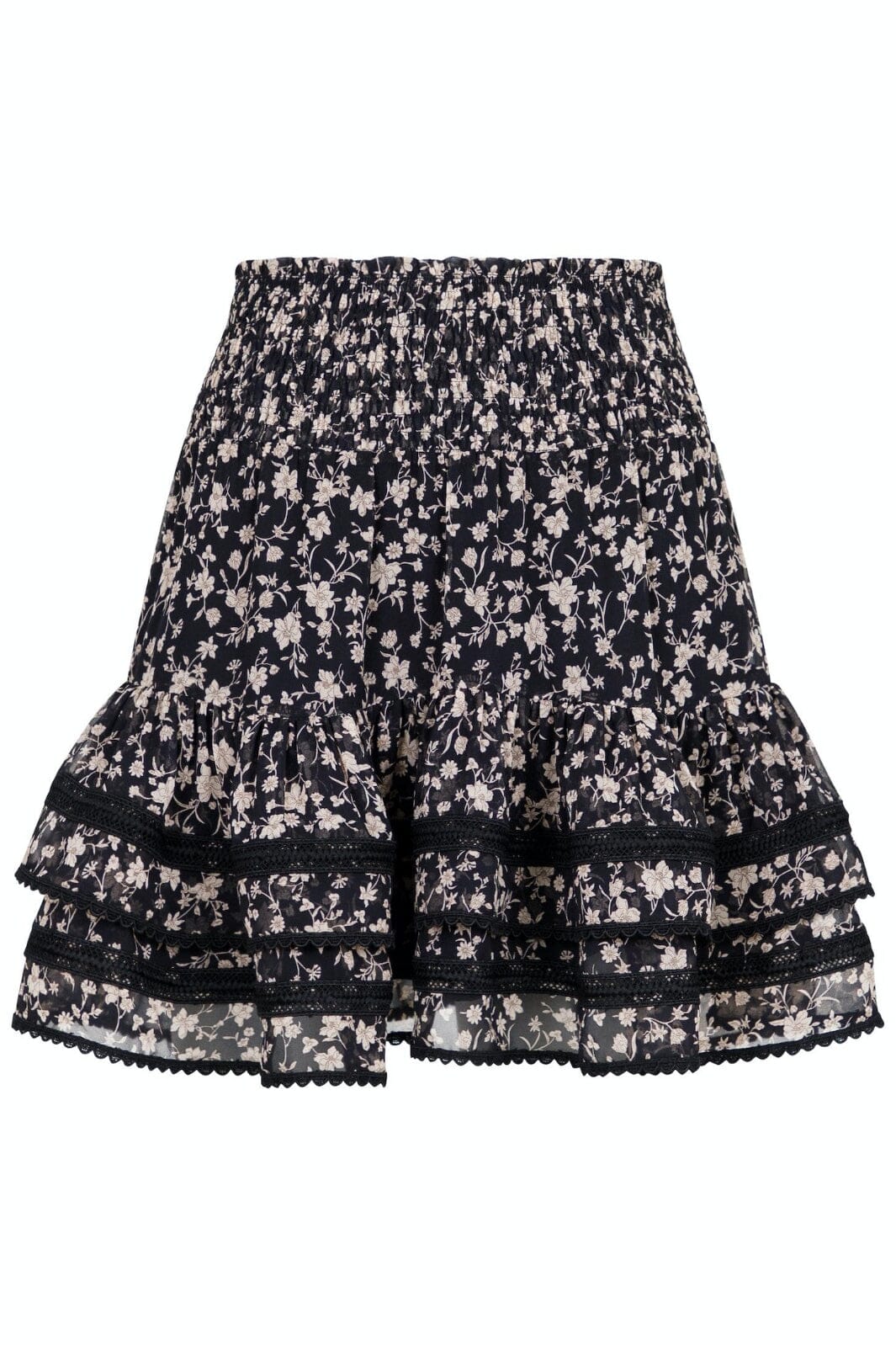 Neo Noir - Marna Fleur Sombre Skirt - Black Nederdele 