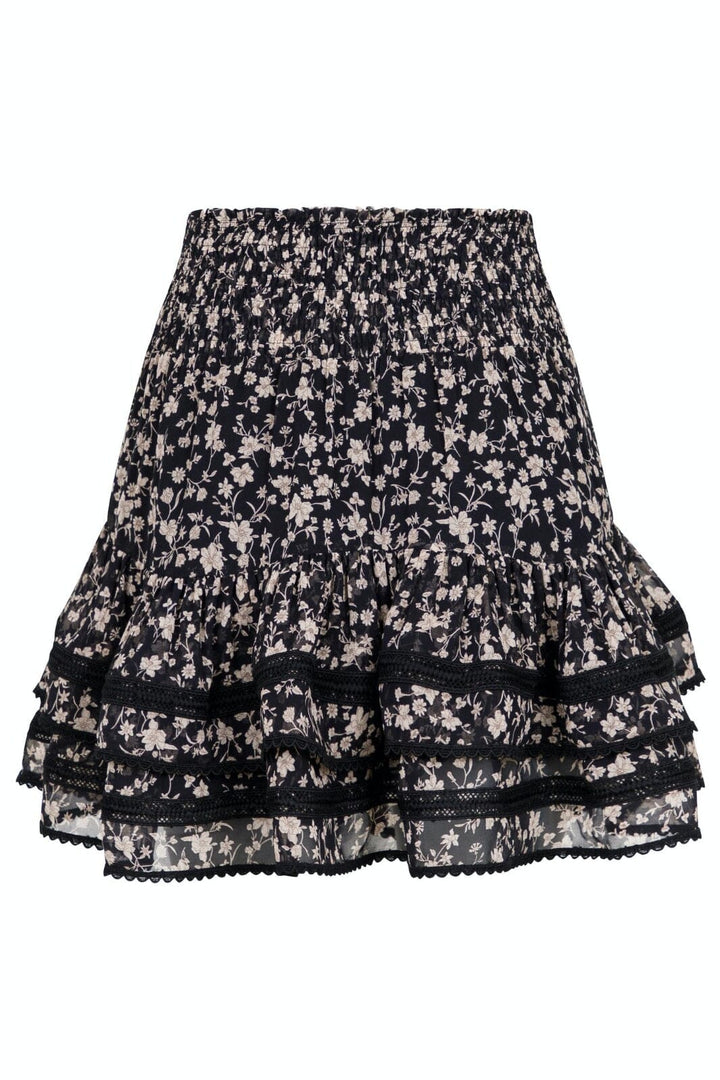 Neo Noir - Marna Fleur Sombre Skirt - Black Nederdele 