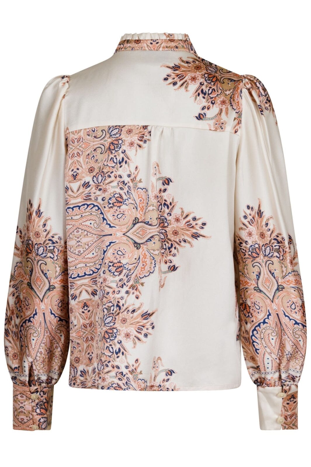 Neo Noir - Massima Paisley Border Blouse - Creme Bluser 