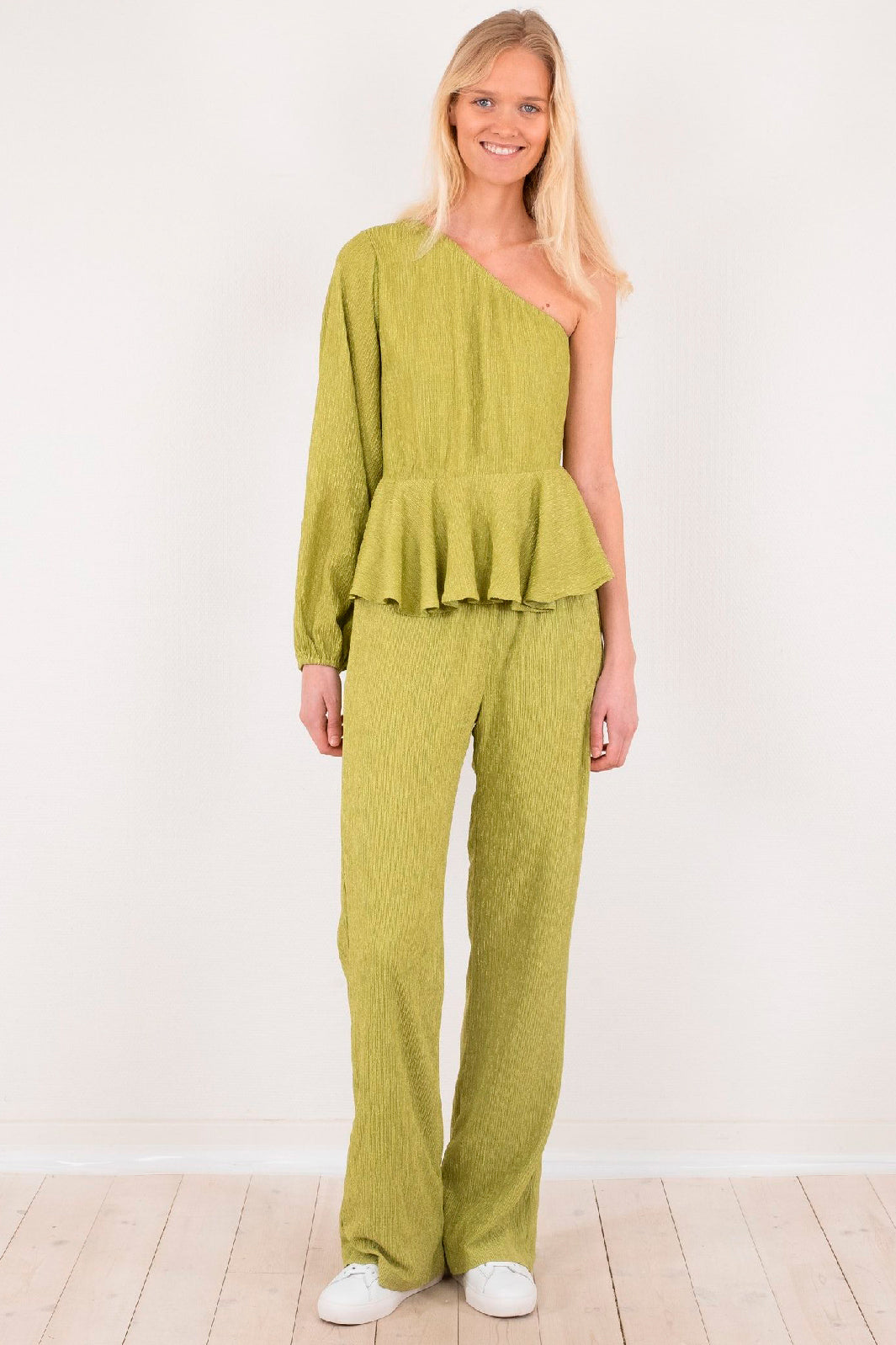 Neo Noir - McCartney Plisse Blouse - Green Bluser 