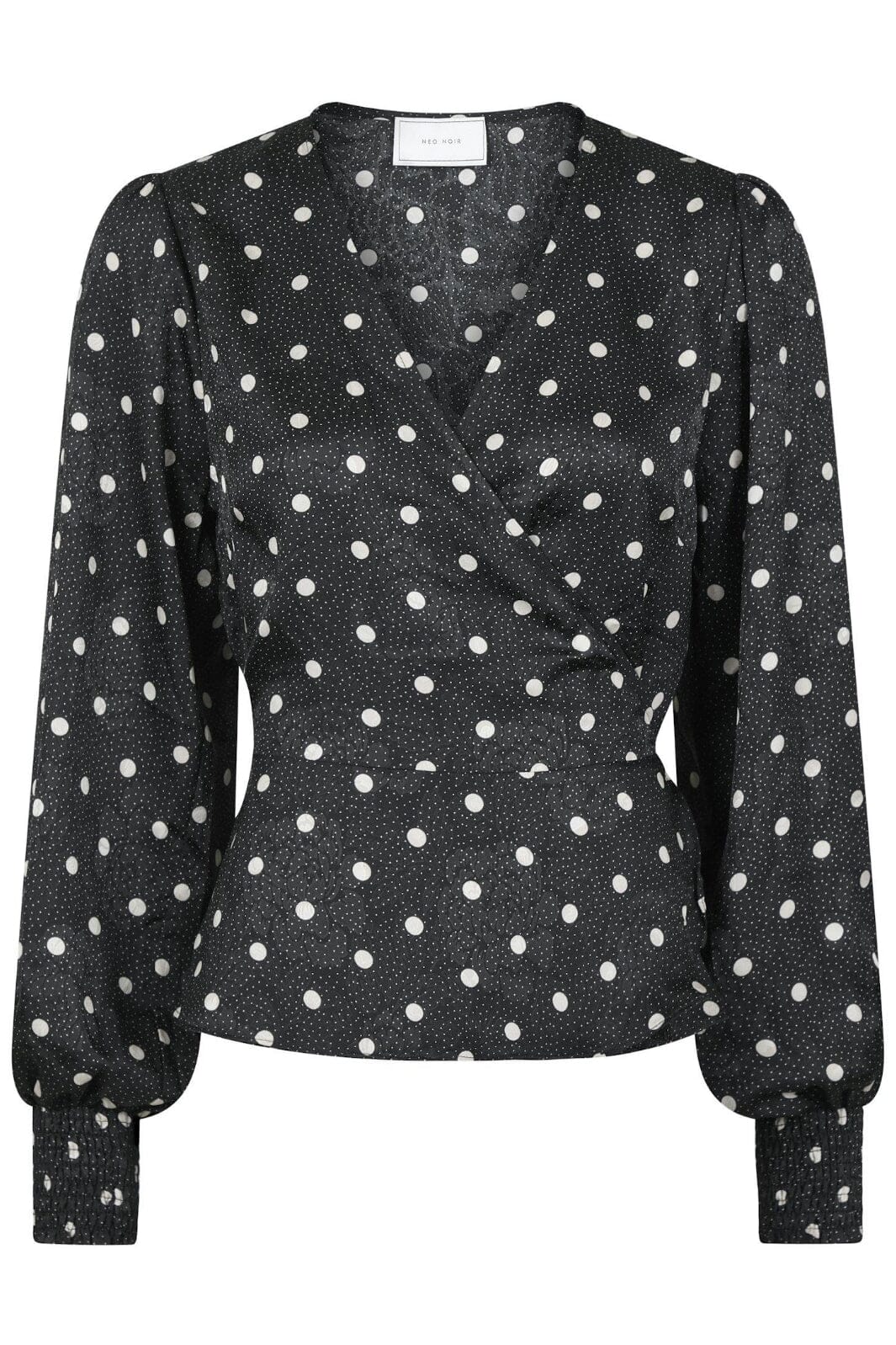 Neo Noir - Merry Retro Dot Blouse - Black Bluser 