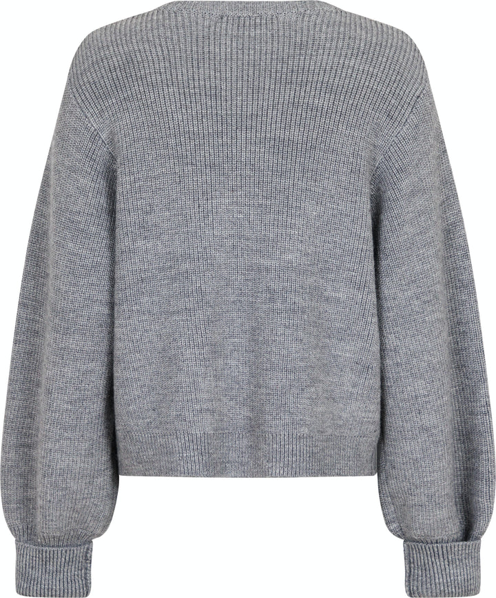 Neo Noir - Muscado Knit Cardigan - Grey Melange