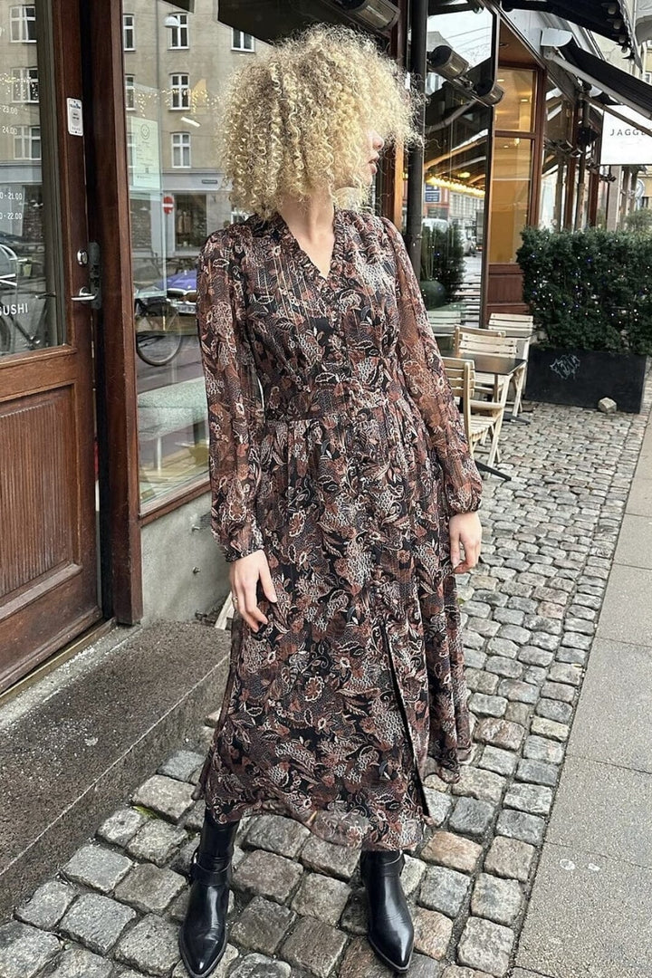 Neo Noir - Nimes Forest Field Dress - Copper Brown Kjoler 